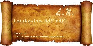 Latzkovits Máté névjegykártya